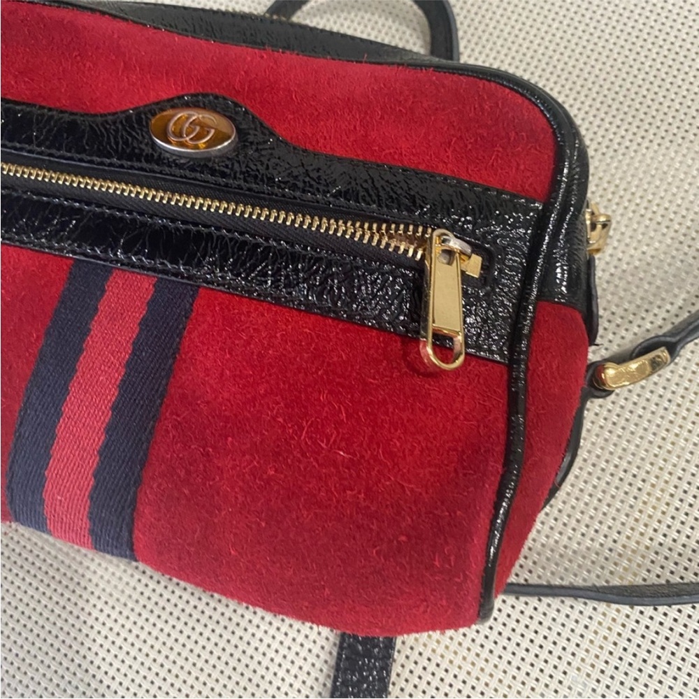GUCCI Ophidia Red Suede Mini Shoulder Crossbody bag - Picture 4 of 12